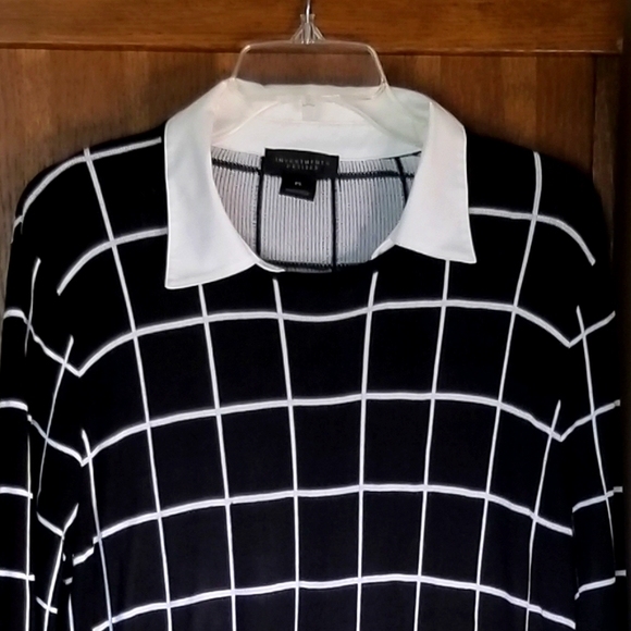 Investments Petite Two-fer Striped Sweater - Picture 3 of 5